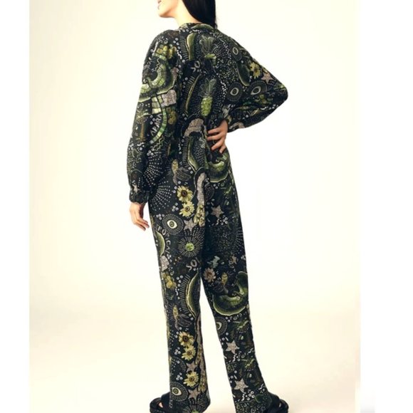 FARM Rio X Anthropologie Borogodo Green Jumpsuit - Picture 4 of 14